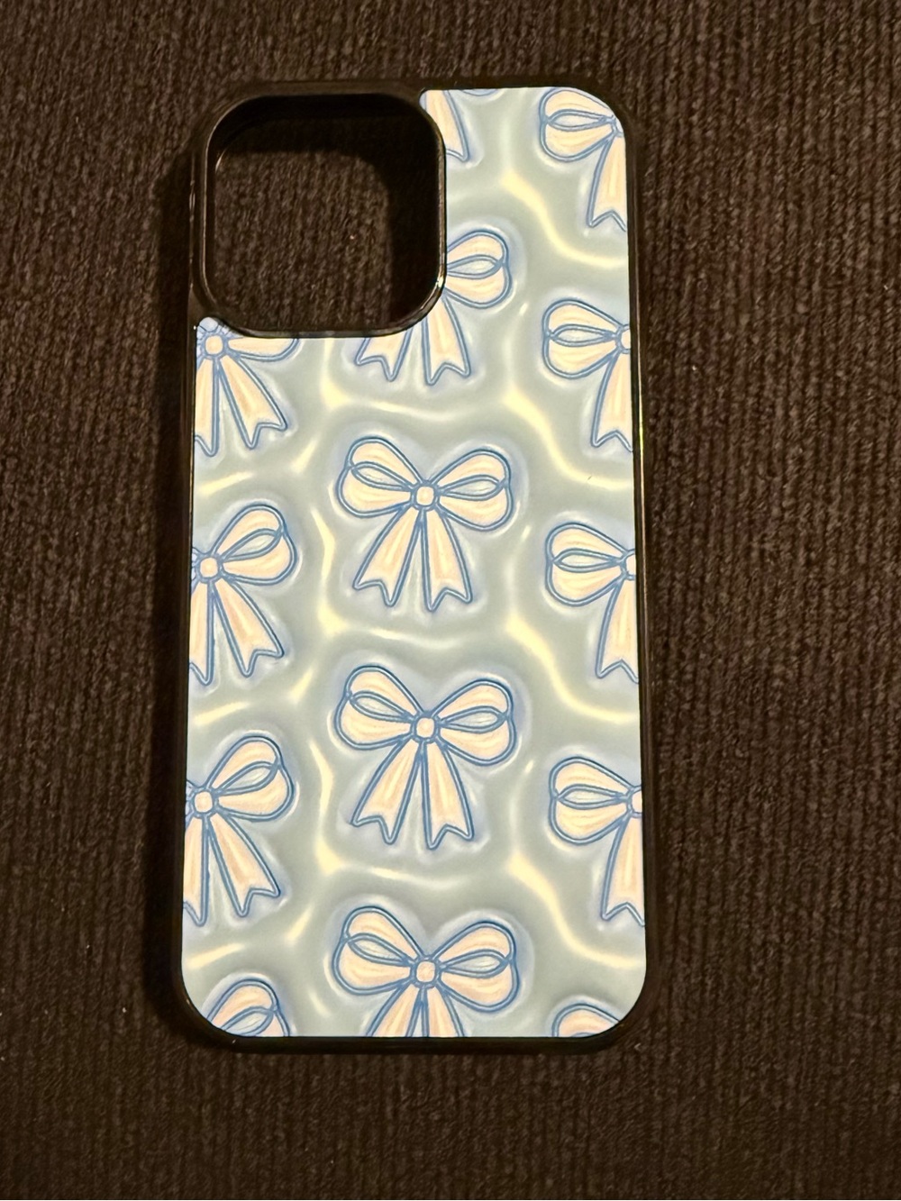 Blue Bow Pattern iPhone 16 Pro Max Case
